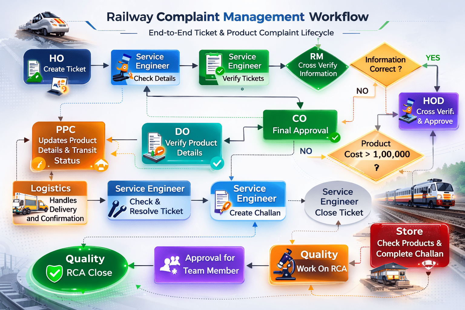 Railway Complaint Workflow Diagram